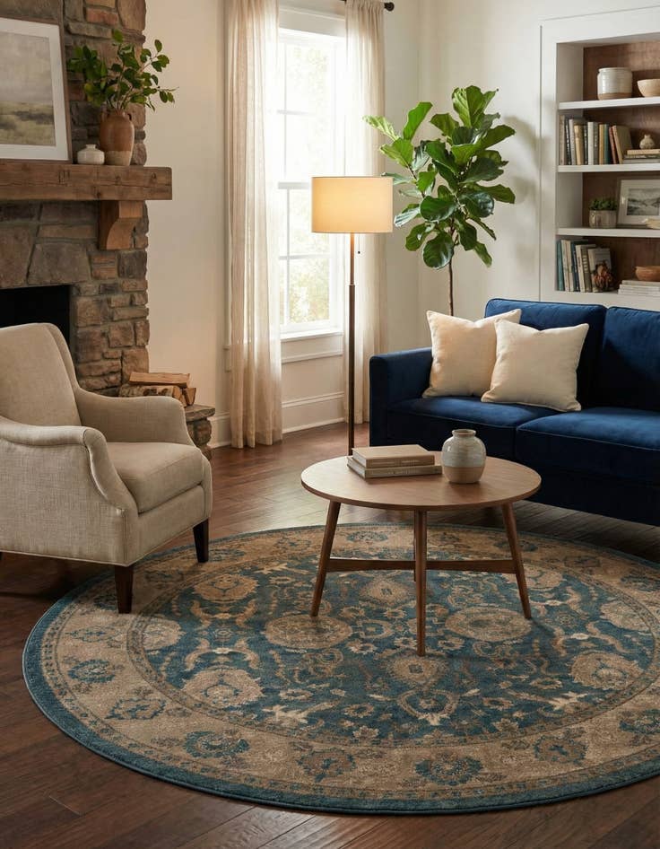 Detail image of 7' 3 x 7' 3 Viola Round Rug