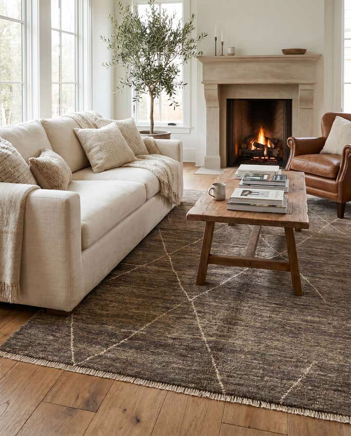 4' 7 x 6' 5 Hand Knotted Moroccan Wool Rug