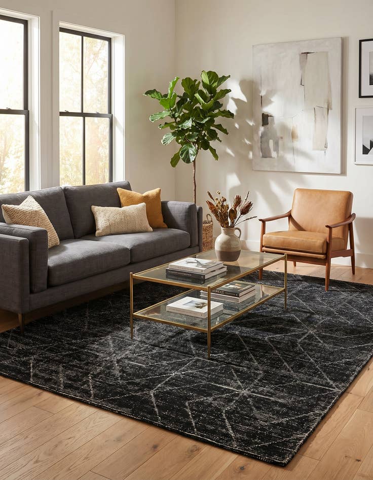 Detail image of 6' 1 x 9' WoolCraft Geometric Rug