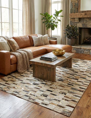 4' 2 x 5' 11 Cowhide - Patchwork Rug