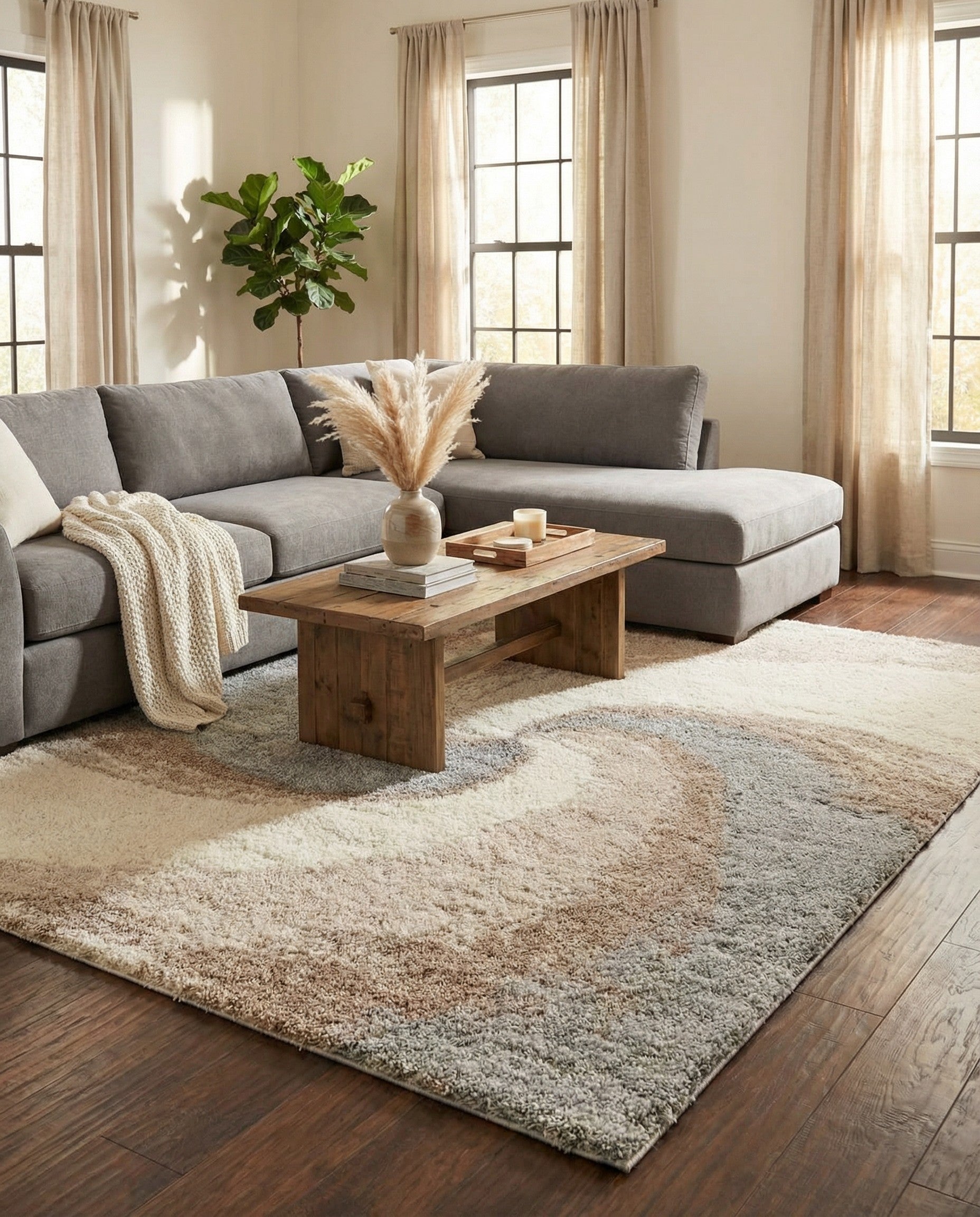 Primary image  7' 10 x 10' Soft Touch Shag Rug