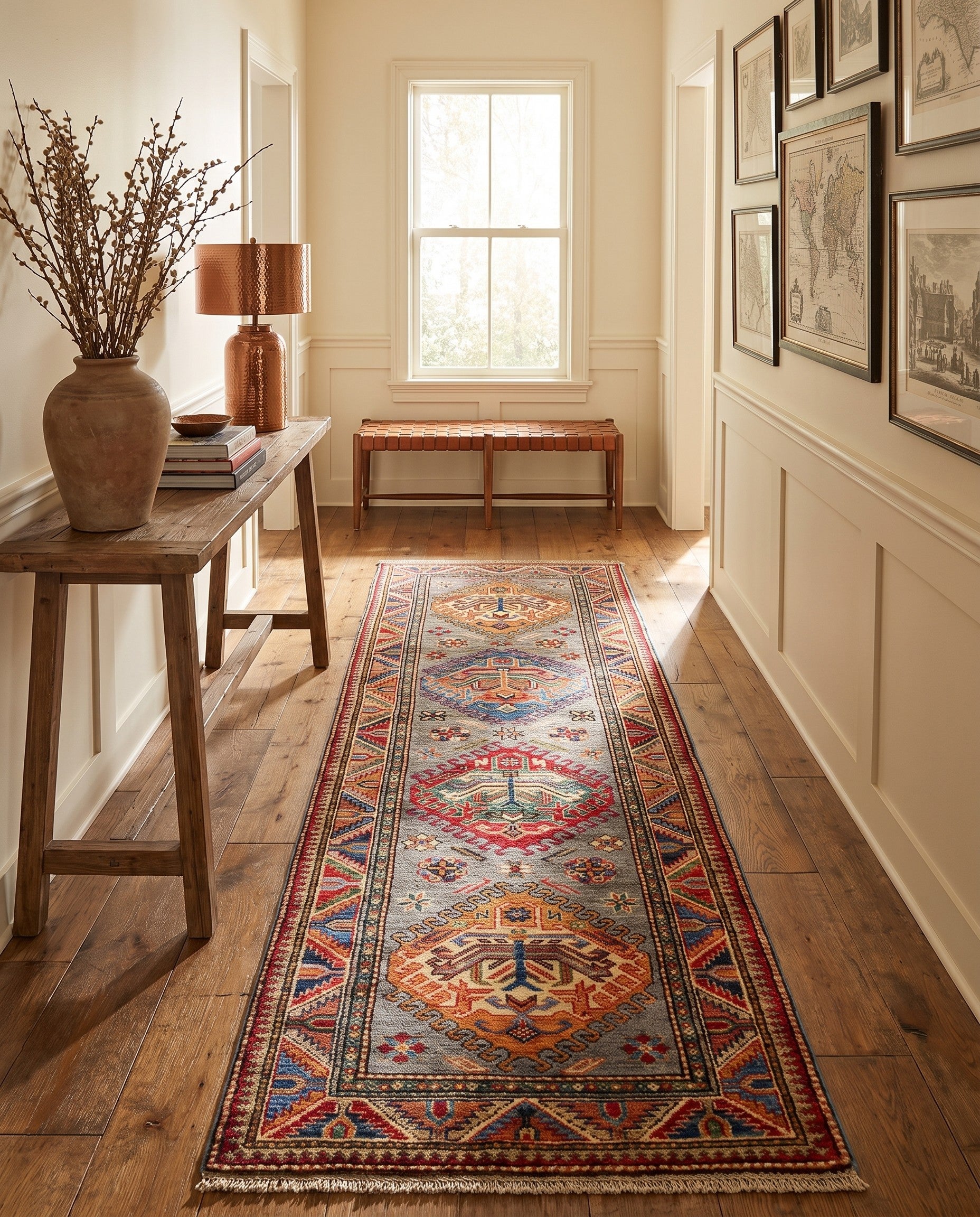 2' 7 x 8' Hand Knotted Kazak Runner Rug