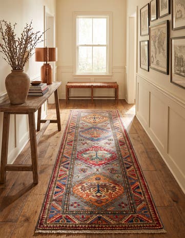 2' 7 x 8' Hand Knotted Kazak Runner Rug