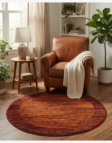 Terracotta Equinox Round Rug