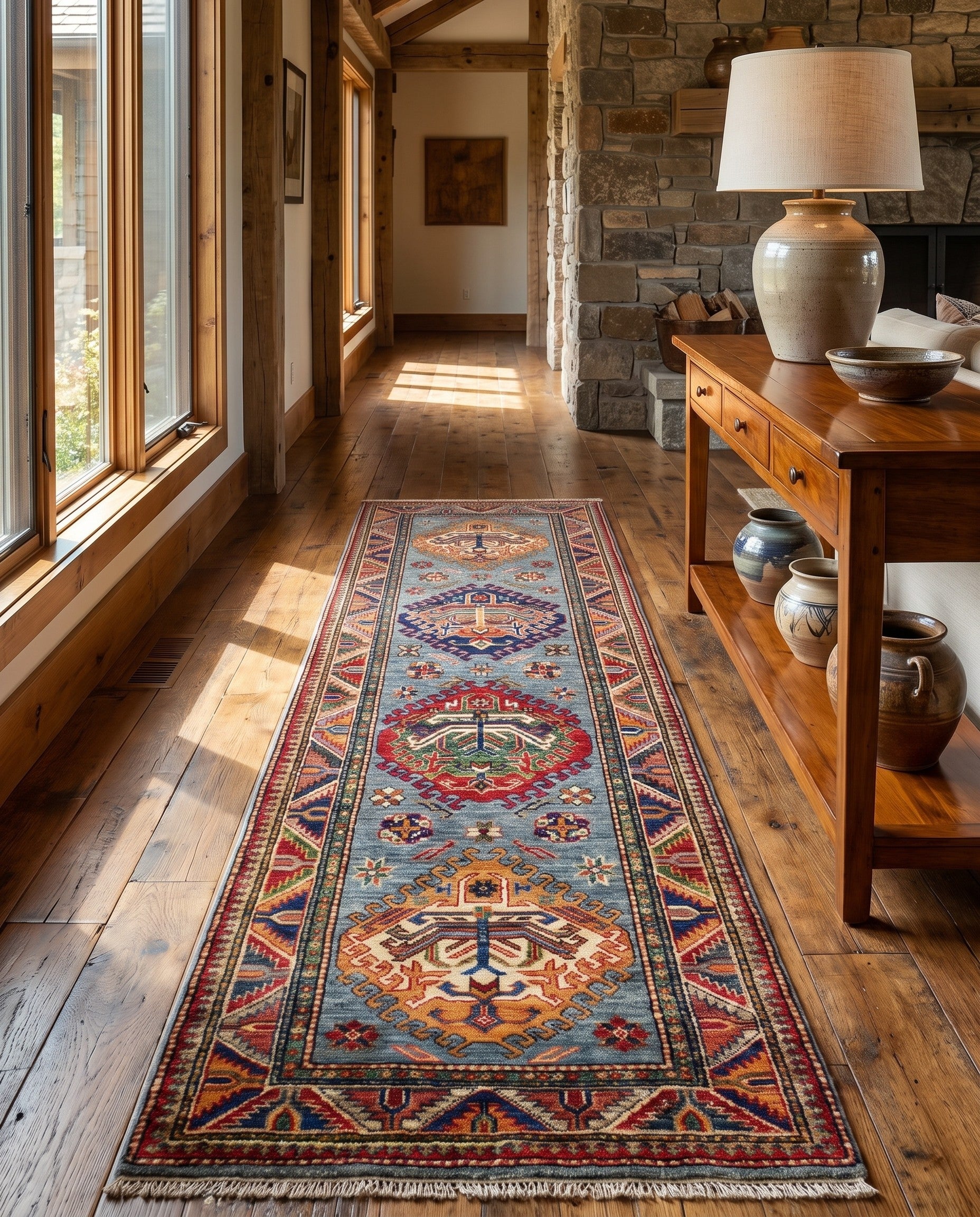 2' 7 x 7' 10 Hand Knotted Kazak Runner Rug
