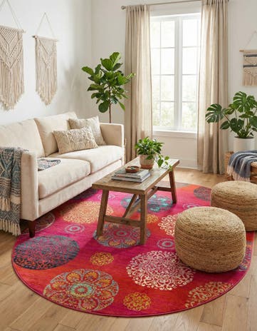 Rust Red Azalea Oval Rug