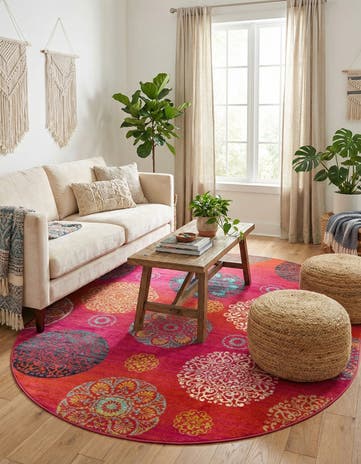 Rust Red Azalea Oval Rug