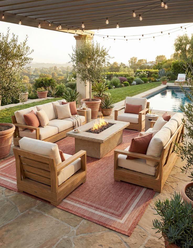 Detail image of 10' x 14' 1 Easy-Clean Border Indoor / Outdoor Rug
