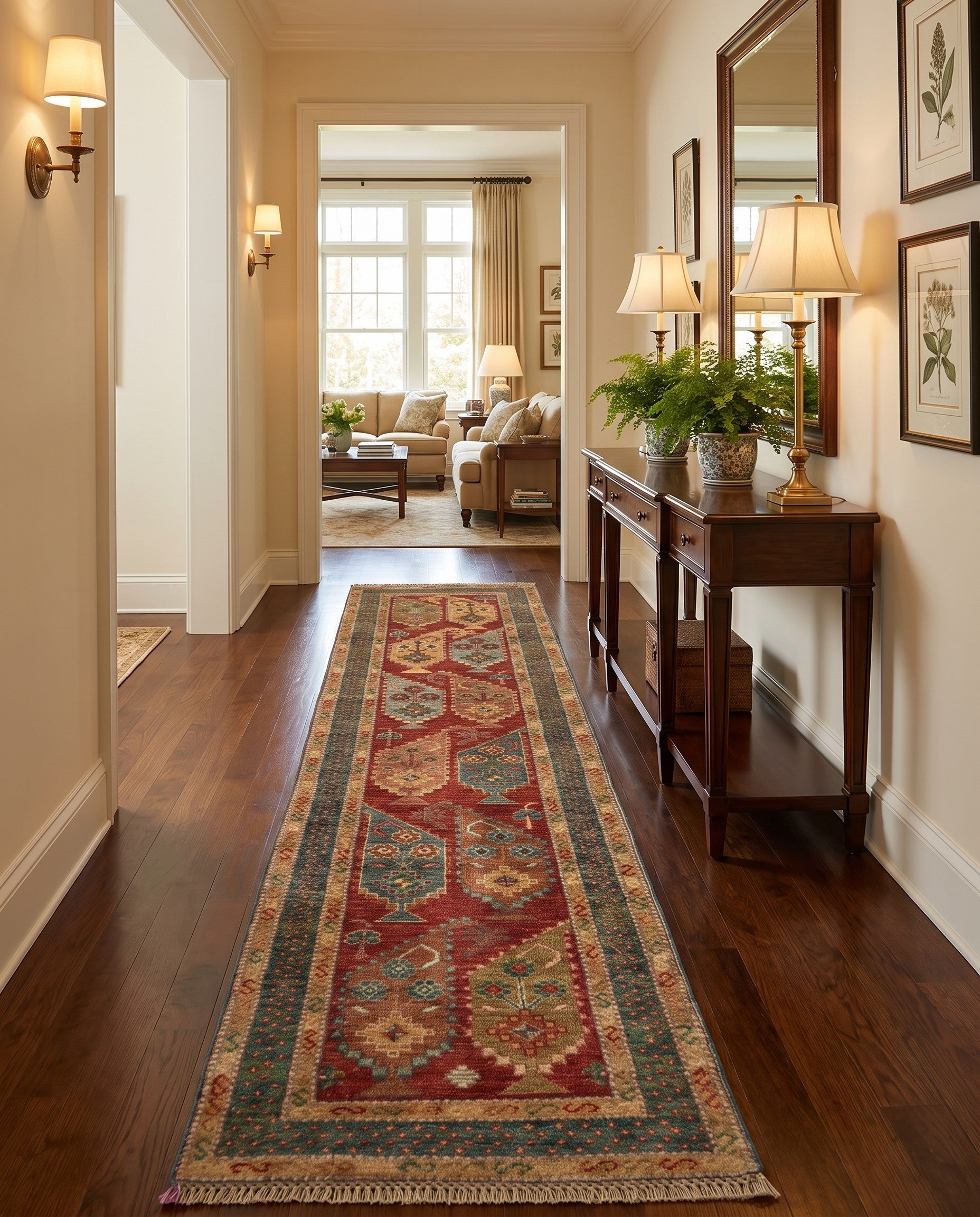 60cm x 270cm Hand Knotted Kazak Runner Rug