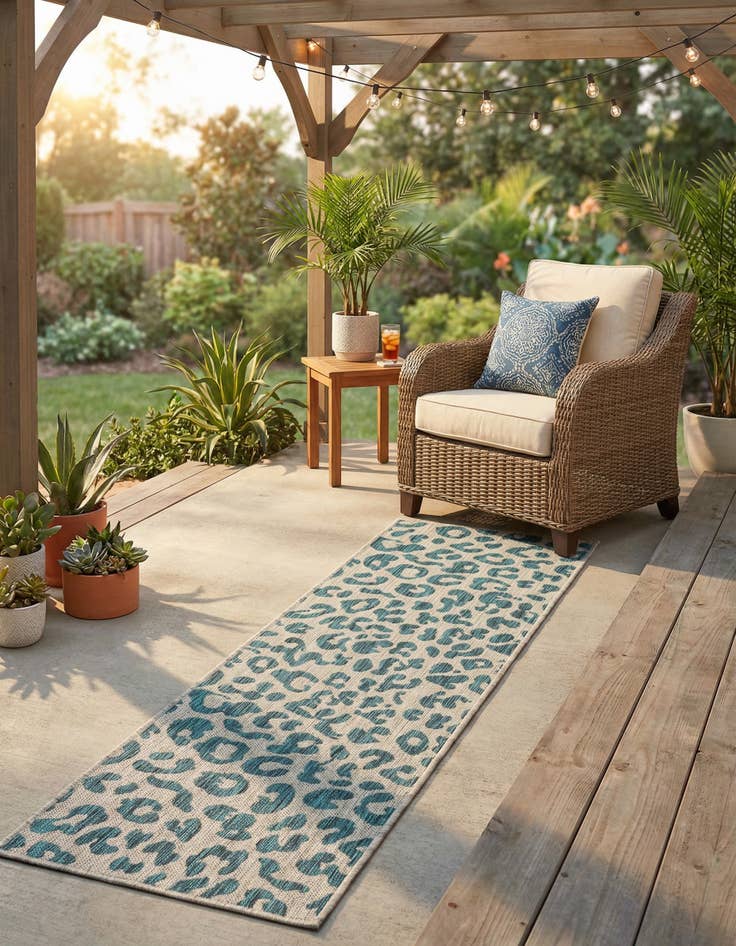 Detail image of 2' x 6' Easy-Clean Safari Indoor / Outdoor Runner Rug