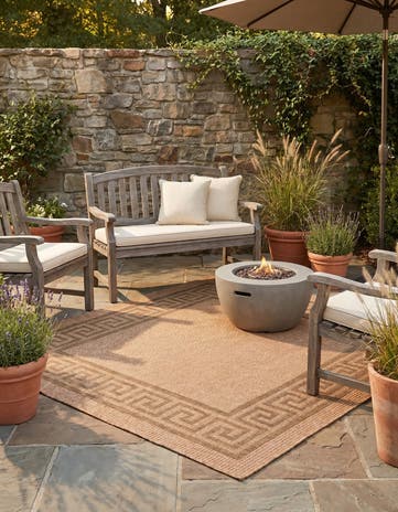 6' x 6' Easy-Clean Border Indoor / Outdoor Square Rug