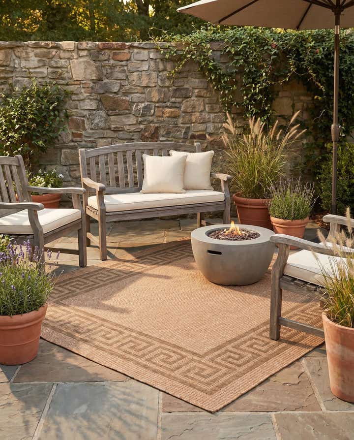 6' x 6' Easy-Clean Border Indoor / Outdoor Square Rug