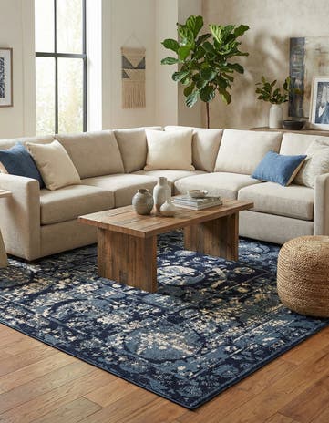 Blue Miranda Square Rug