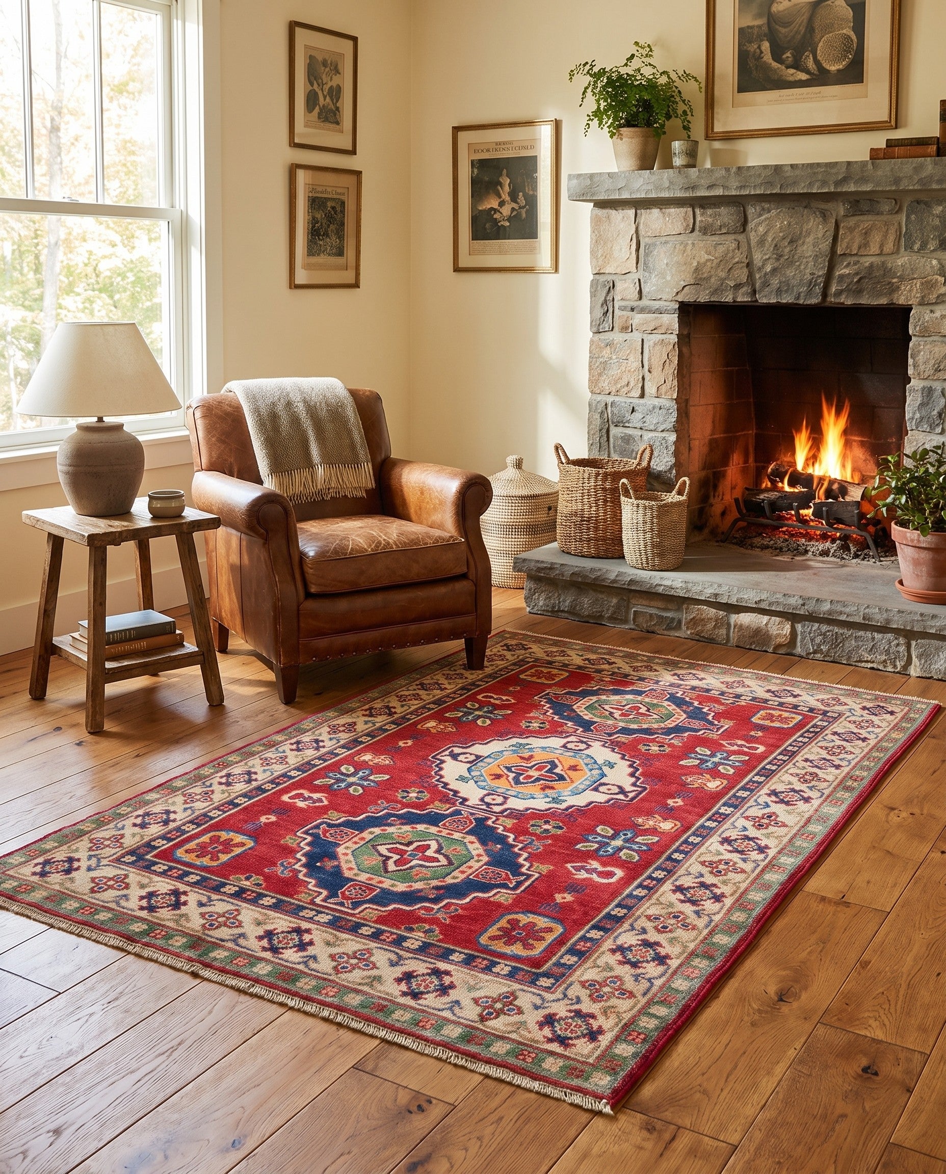 3' 11 x 5' 11 Hand Knotted Kazak Rug