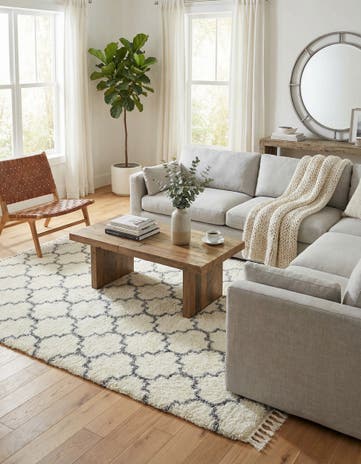 Ivory Athena Shag Rug