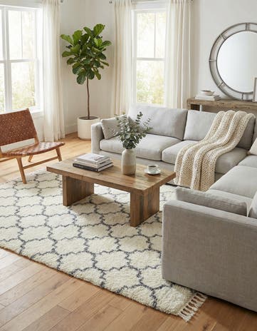 Ivory Athena Shag Rug