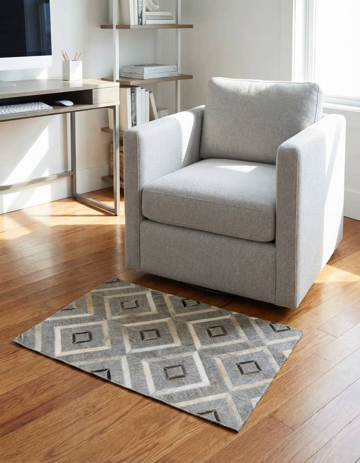 Detail image of 2' x 3' Cowhide Leather Rug