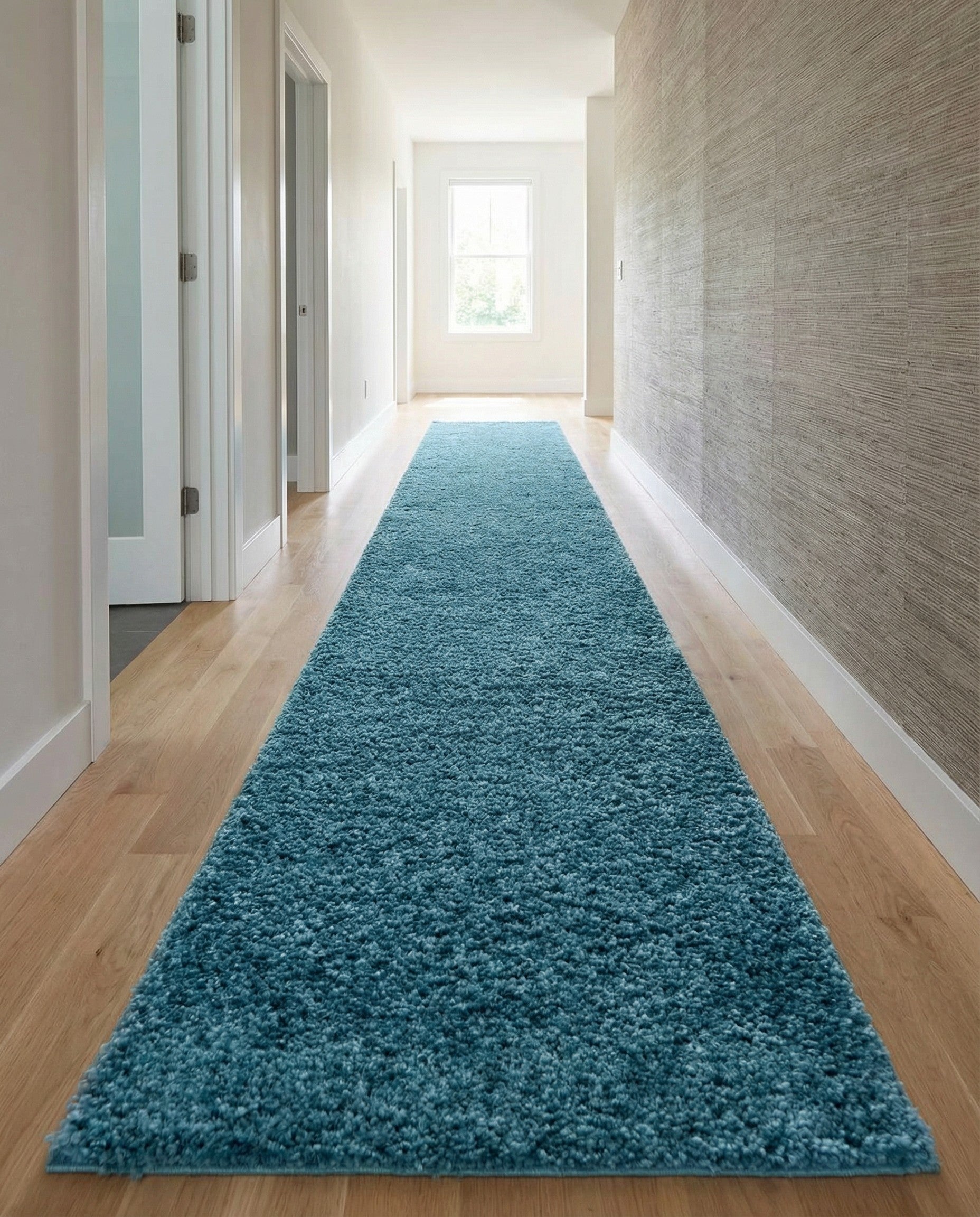 2' 7 x 13' Soft Solid Shag Runner Rug