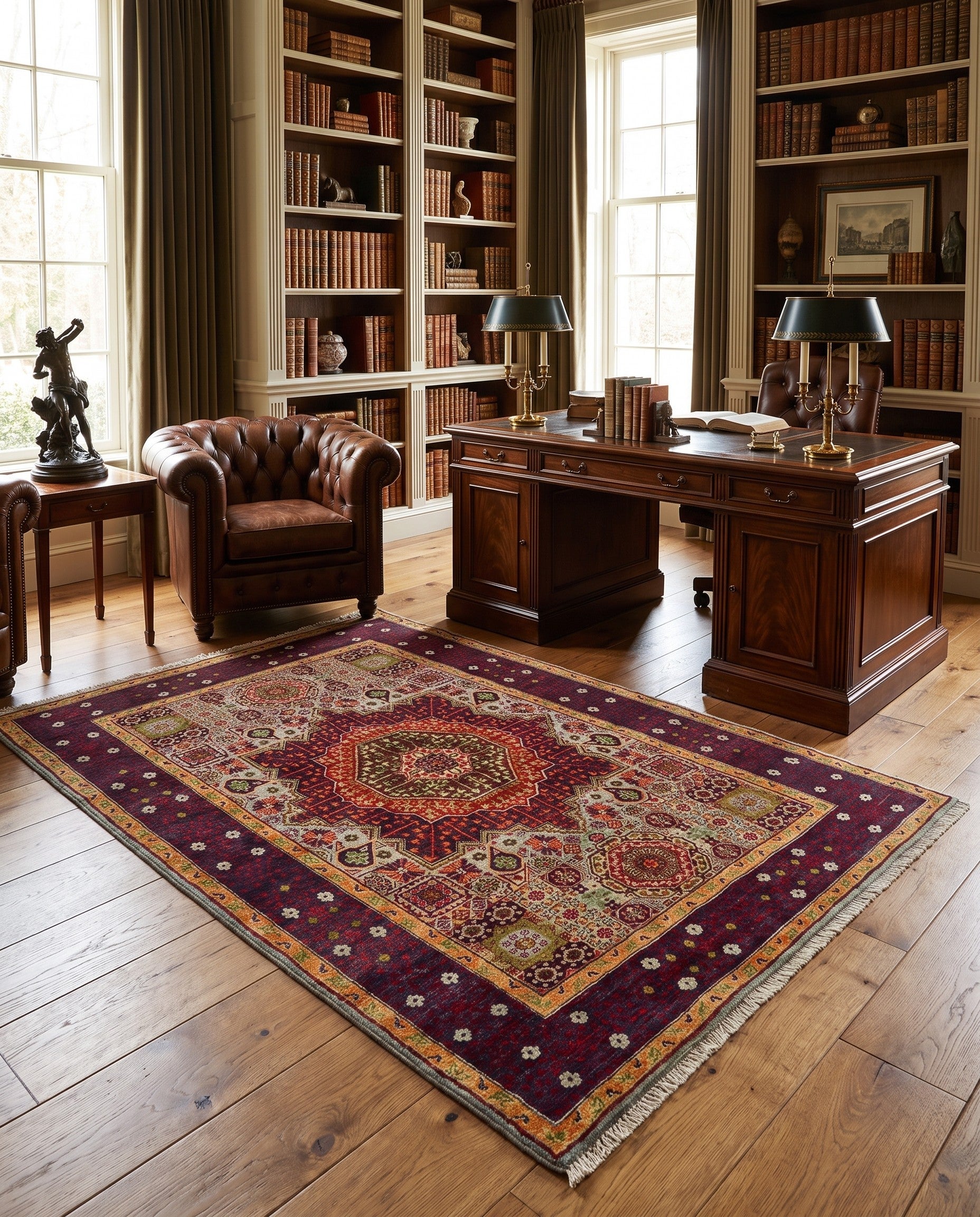 4' 1 x 5' 10 Hand Knotted Mamluk Ziegler Rug