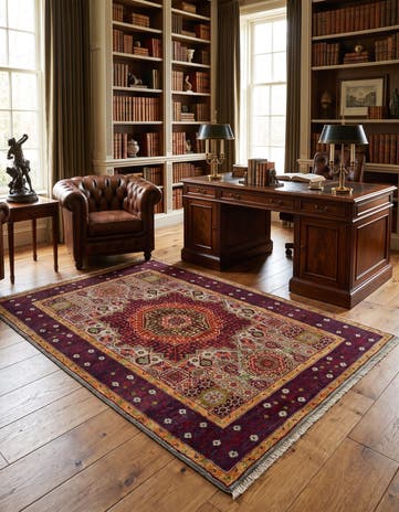 4' 1 x 5' 10 Hand Knotted Mamluk Ziegler Rug