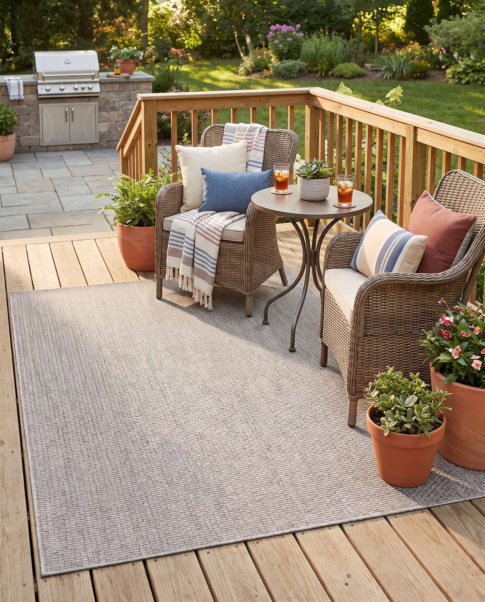 160cm x 215cm Easy-Clean Solid Indoor / Outdoor Rug