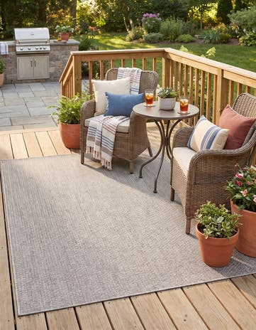 160cm x 215cm Easy-Clean Solid Indoor / Outdoor Rug