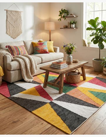 Hand Braided Chindi Cotton Square Rug