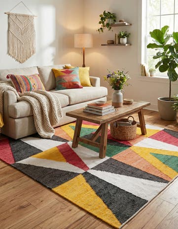 7' 10 x 7' 10 Hand Braided Chindi Cotton Square Rug