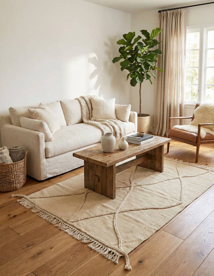 Detail image of 3' 5 x 5' Hand Knotted Moroccan Wool Rug