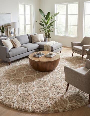 10' x 10' Lattice Shag Round Rug