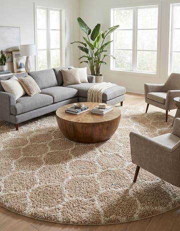 10' x 10' Lattice Shag Round Rug