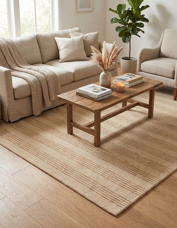 Beige Jill Zarin Striped Wool Rug