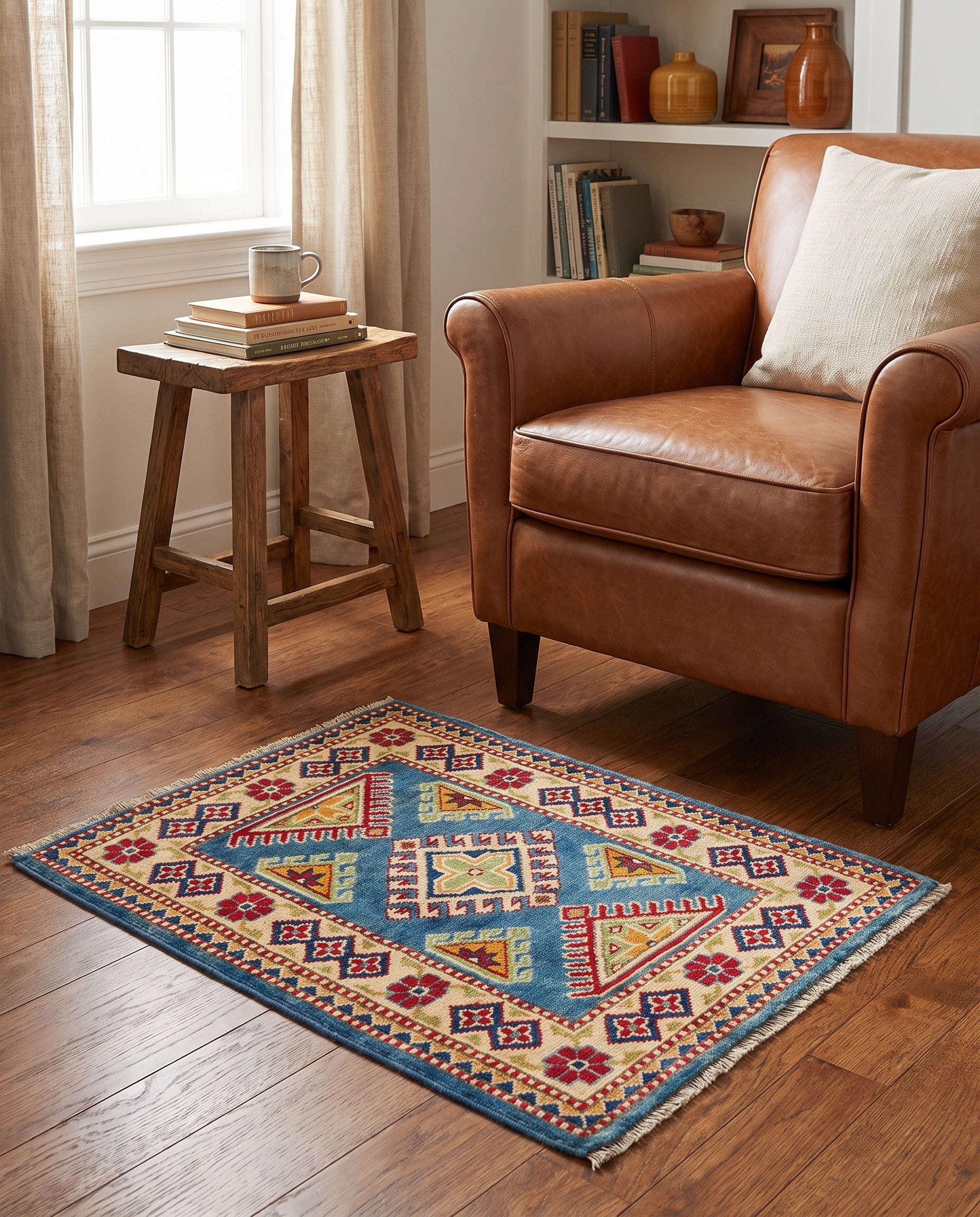 2' x 2' 11 Hand Knotted Kazak Rug
