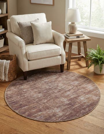 Brown Asha Round Rug