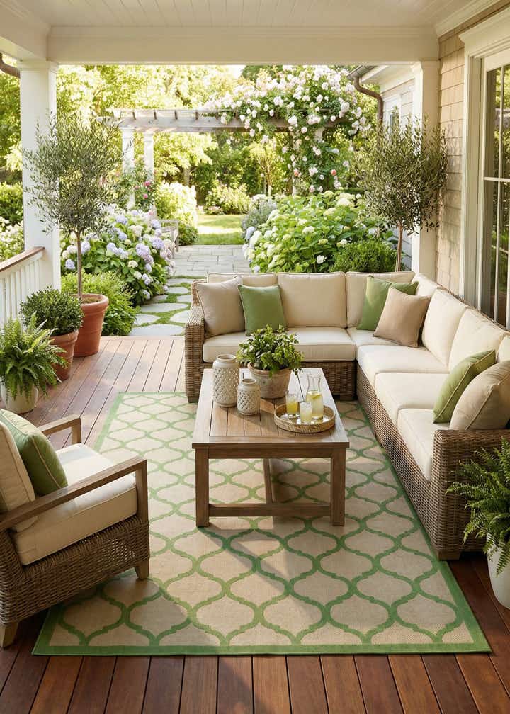 8' x 11' 4 Easy-Clean Trellis Indoor / Outdoor Rug