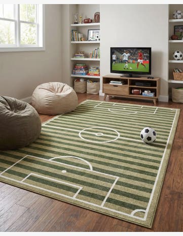 5' 3 x 8' Sports Washable Rug