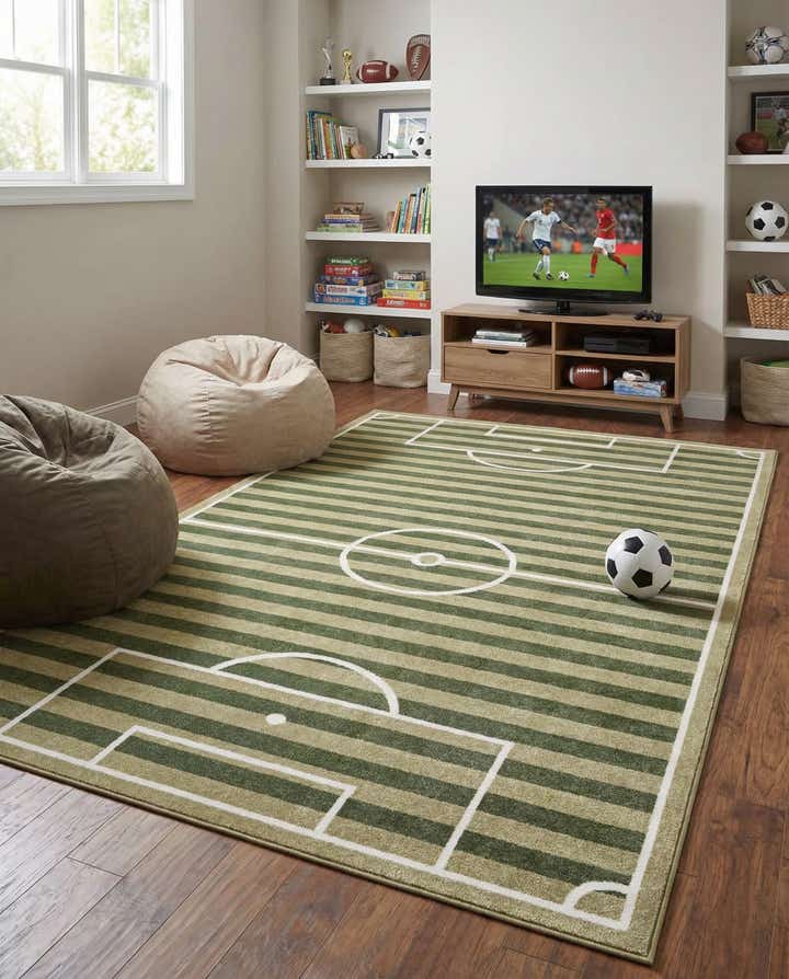 5' 3 x 8' Sports Washable Rug