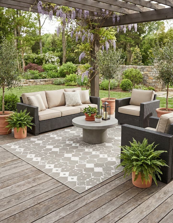 5' 3 x 8' Easy-Clean Lattice Indoor / Outdoo...