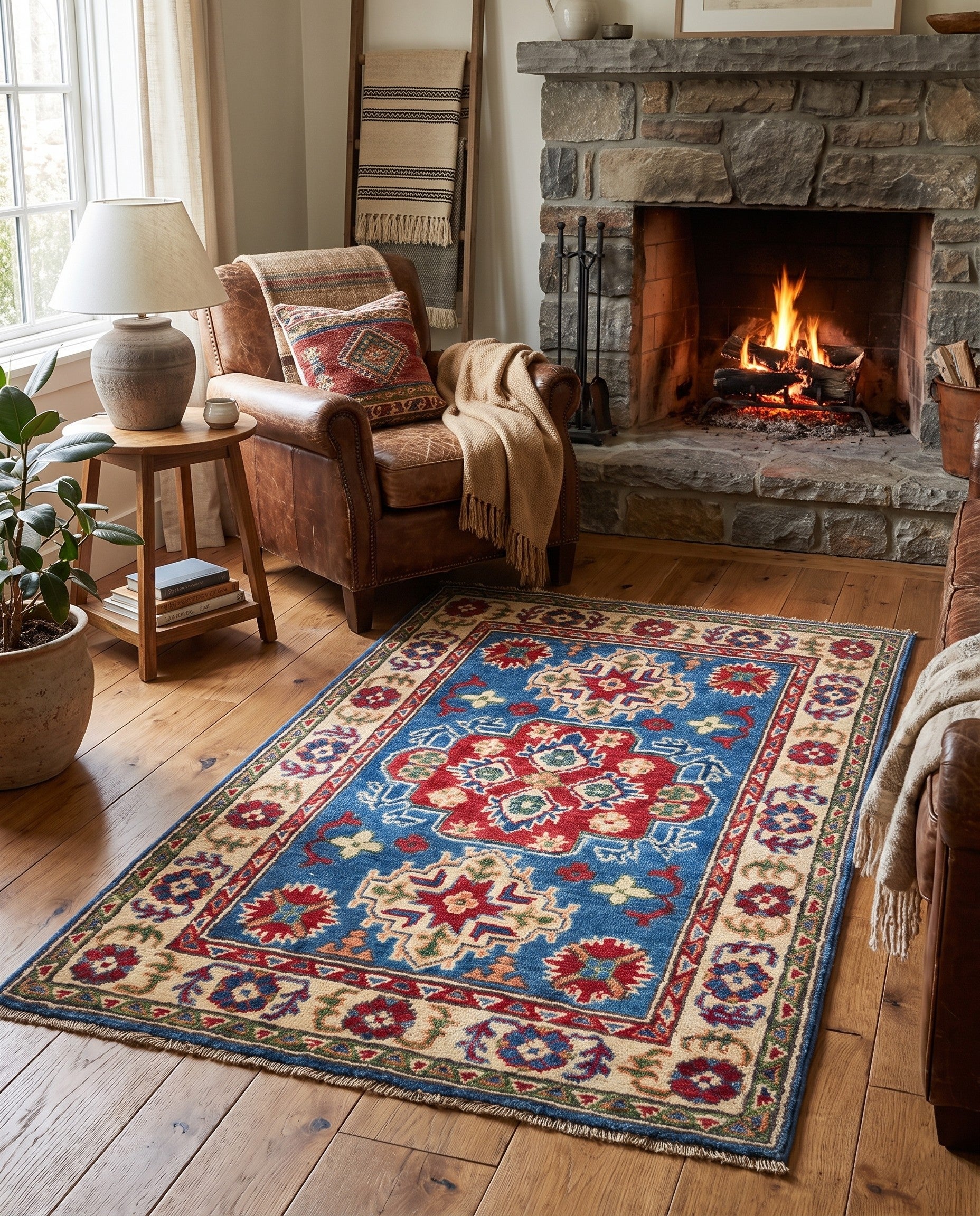 2' 7 x 4' Hand Knotted Kazak Rug