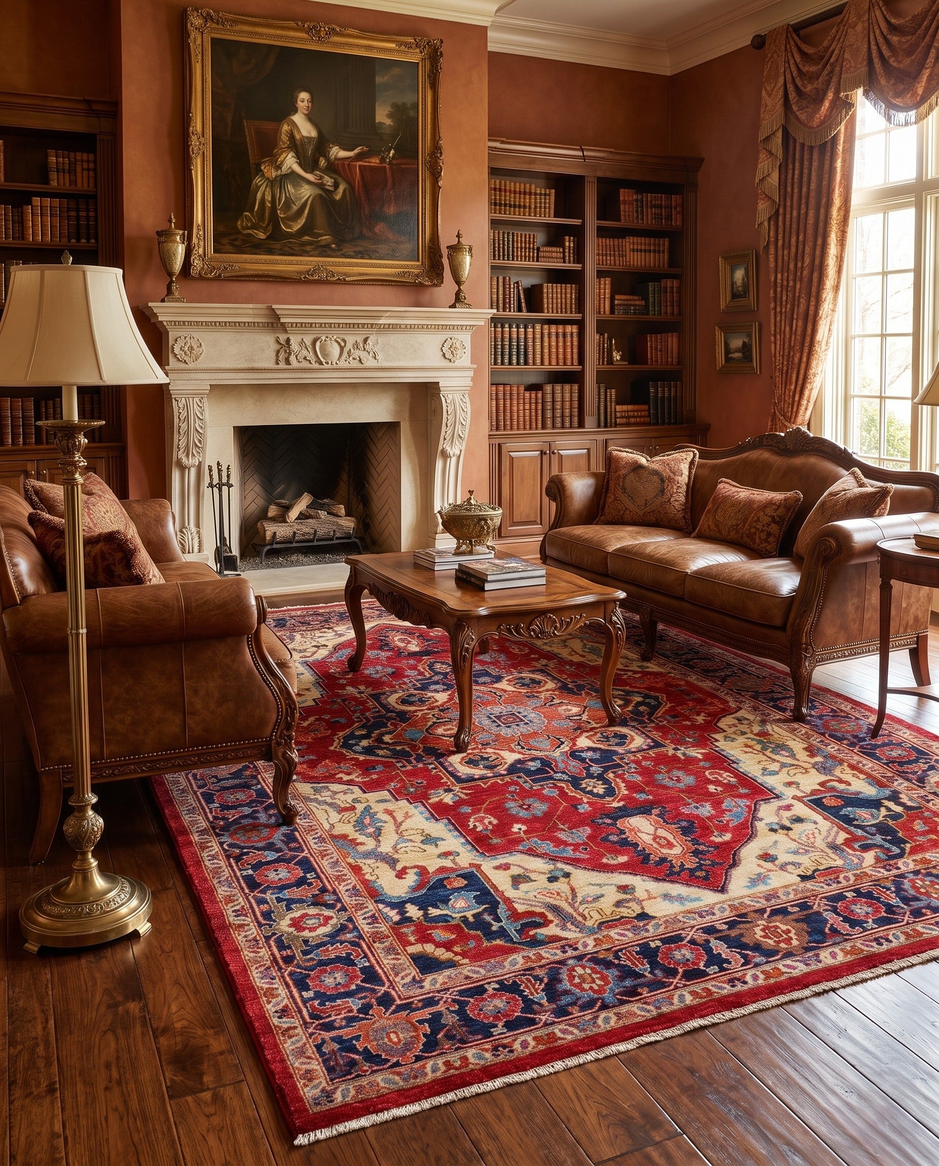 6' 9 x 9' 7 Hand Knotted Heriz Rug