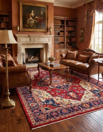 6' 9 x 9' 7 Hand Knotted Heriz Rug