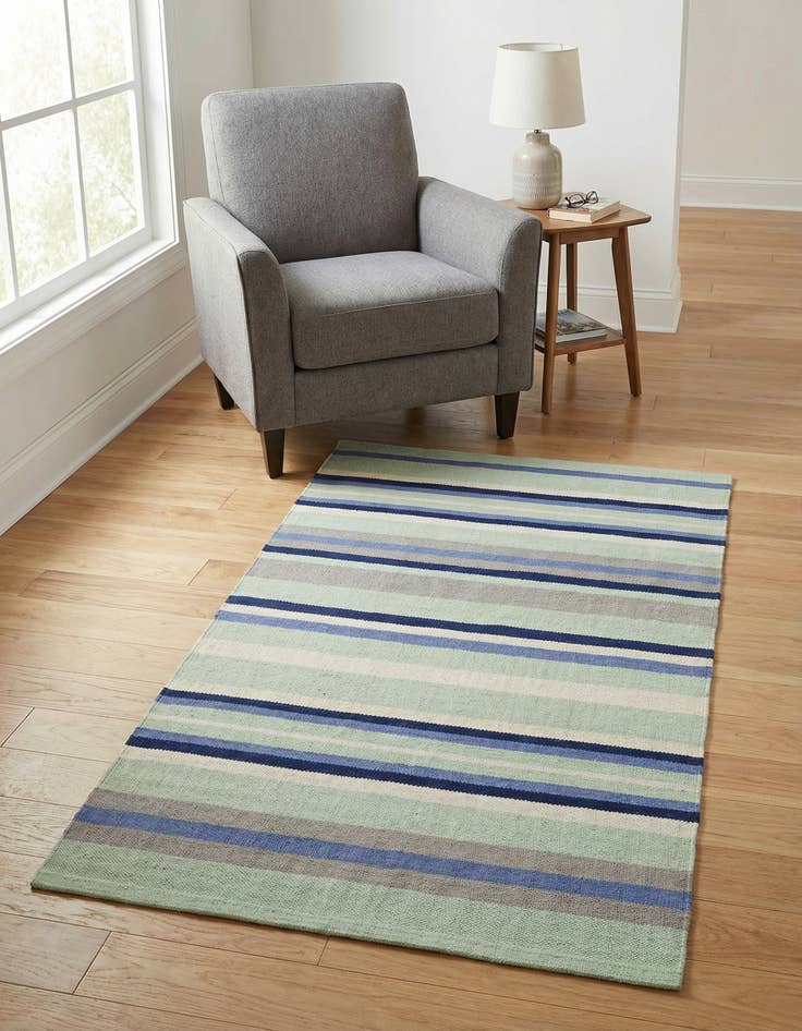 Detail image of 3' 1 x 5' 1  Hand Woven Flatweave Cotton Dhurrie Rug