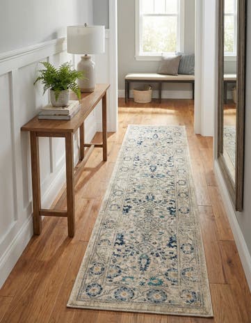 Beige Dahlia Runner Rug