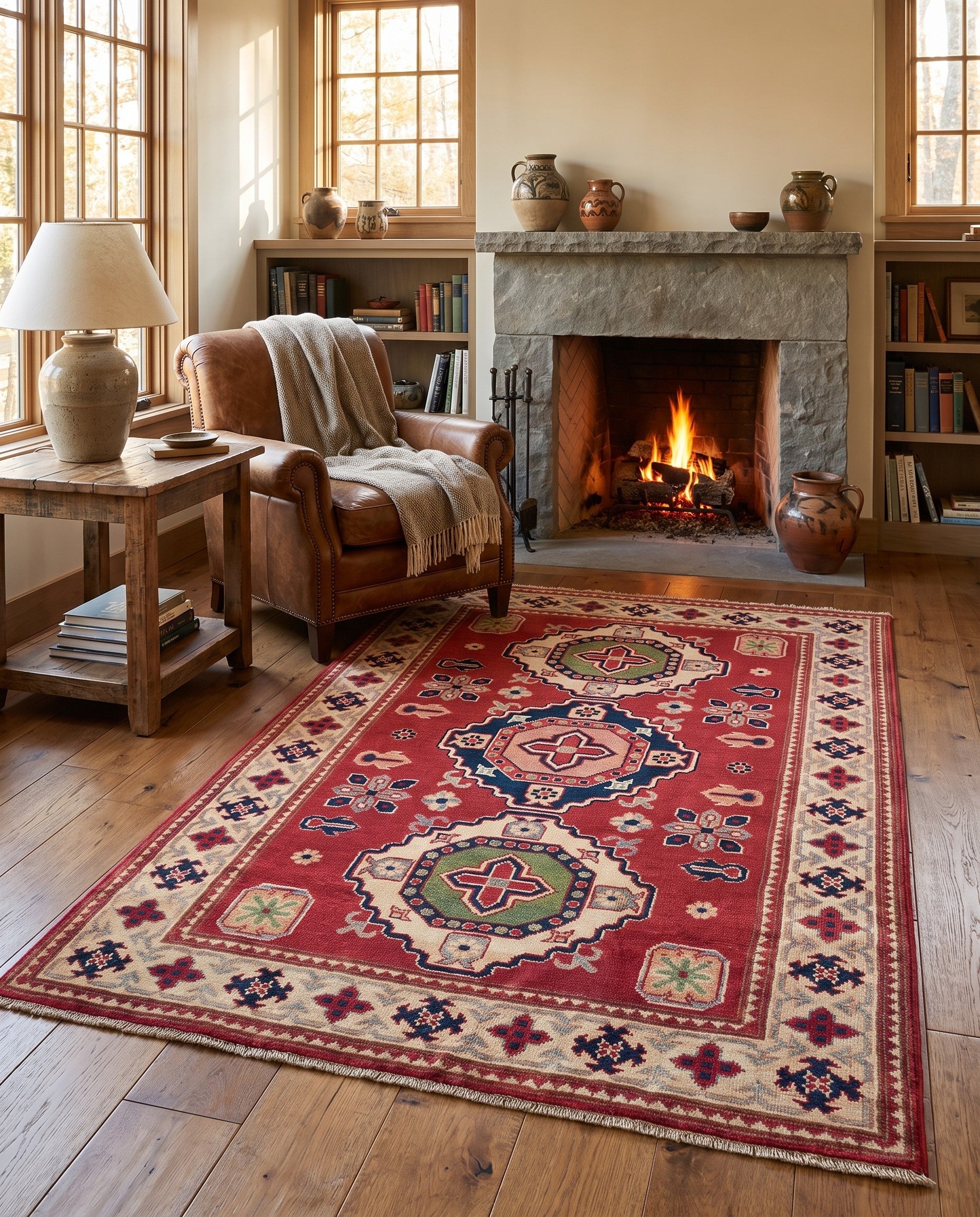 4' x 5' 11 Hand Knotted Kazak Rug