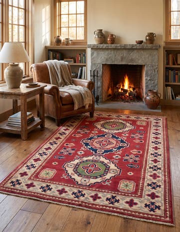 4' x 5' 11 Hand Knotted Kazak Rug
