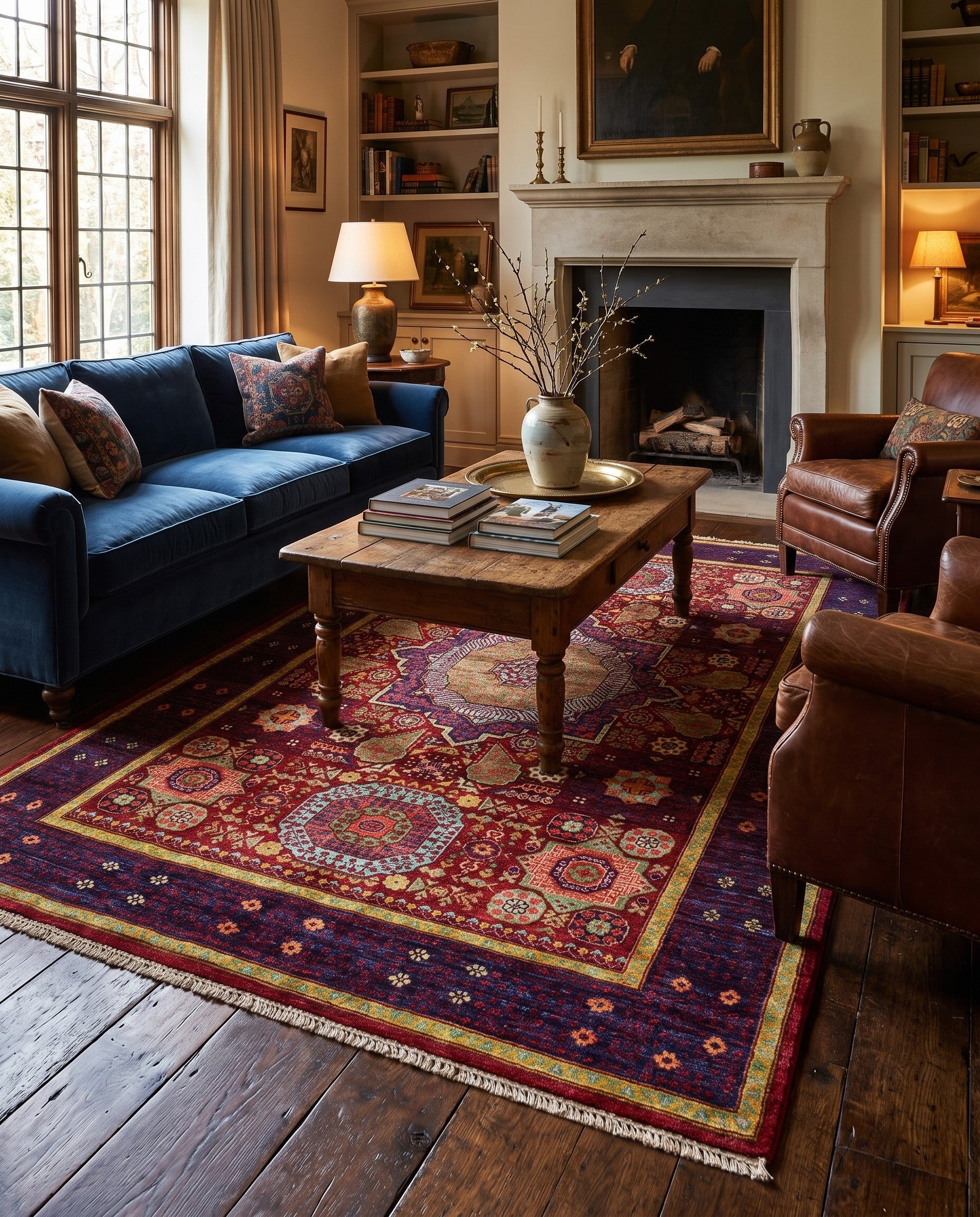 4' 1 x 6' 2 Hand Knotted Mamluk Ziegler Rug