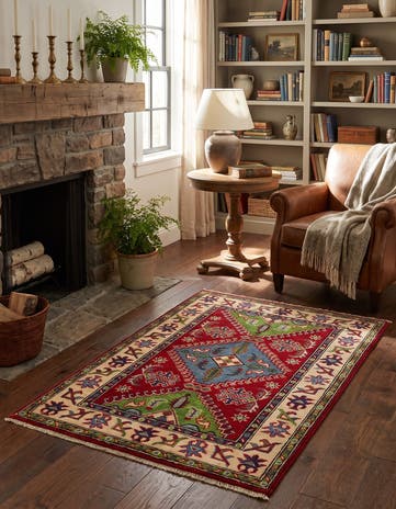 2' 9 x 4' 2 Hand Knotted Kazak Rug