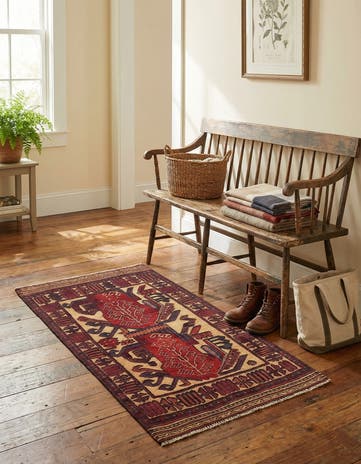 2' 10 x 4' 8 Hand Knotted Sumak Wool Rug