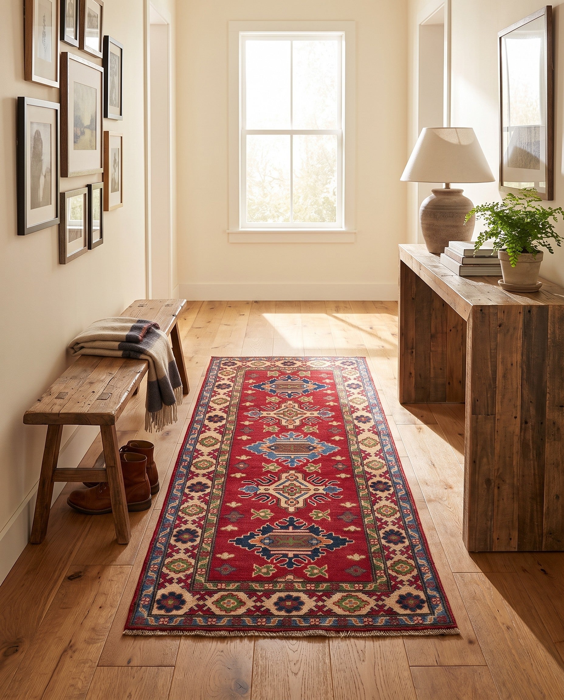 2' 7 x 6' 6 Hand Knotted Kazak Runner Rug