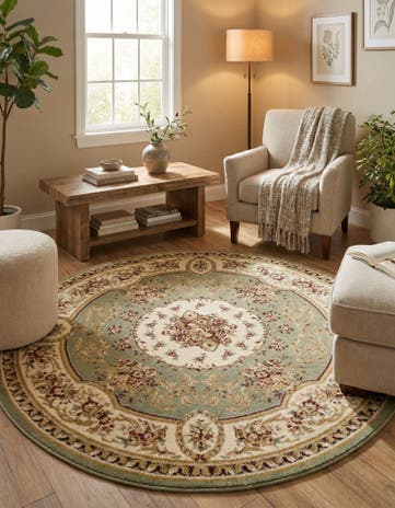 Green Chateau Round Rug